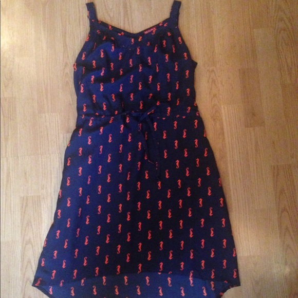 Merona Dresses & Skirts - Merona Navy and Orange Seahorse Hi-Lo Dress